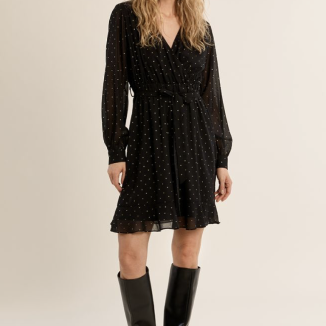 MOLLY -  Robe portefeuille à pois 