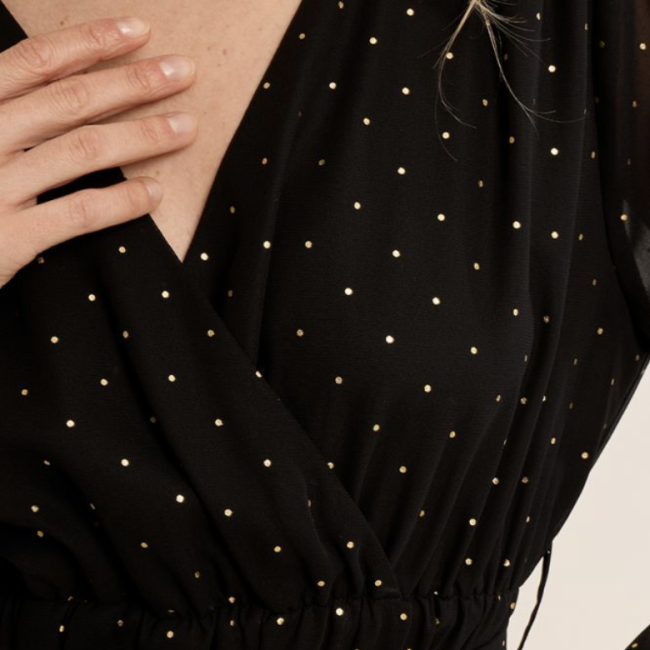 MOLLY -  Robe portefeuille à pois 