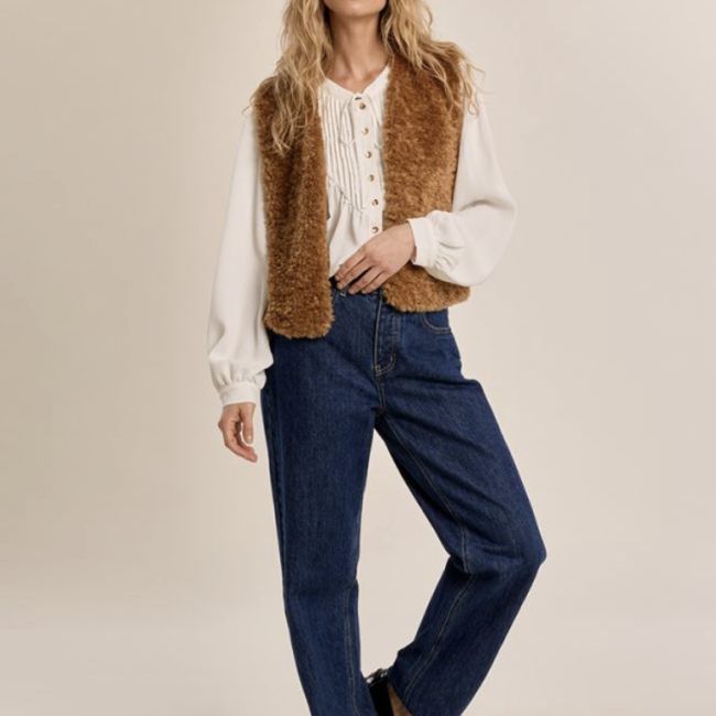 MOLLY -  Veste sans manches imitation mouton