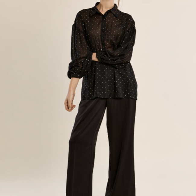 MOLLY - Blouse à pois en semi-transparence