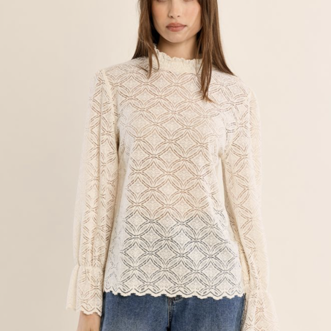 MOLLY - Blouse droite en semi-transparence 