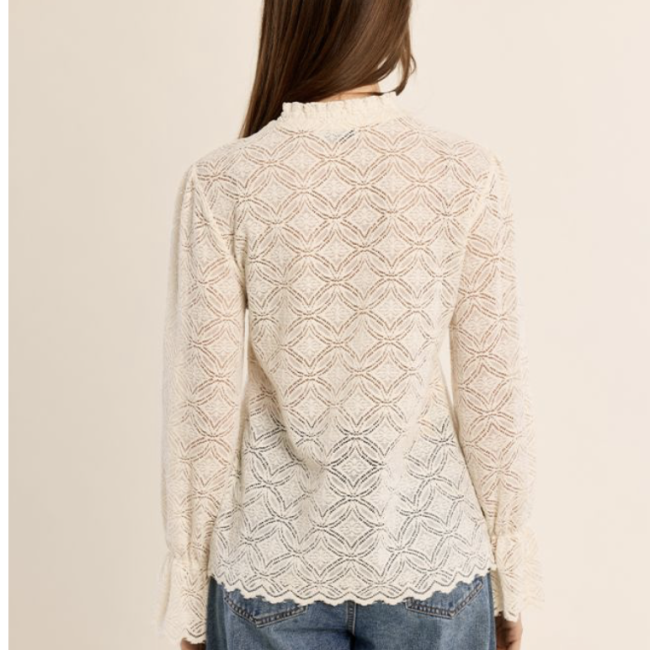 MOLLY - Blouse droite en semi-transparence 