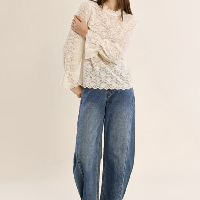 MOLLY - Blouse droite en semi-transparence 