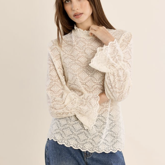MOLLY - Blouse droite en semi-transparence 
