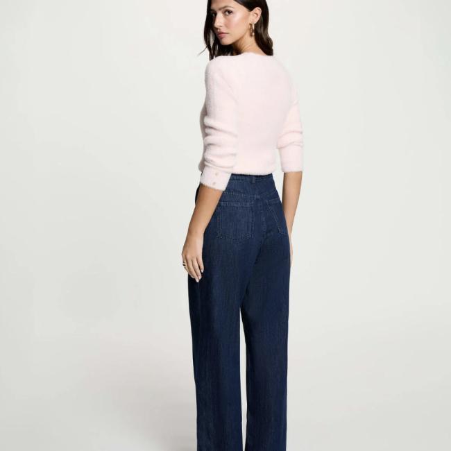 MORGAN - Pull col v manches longues rose clair 