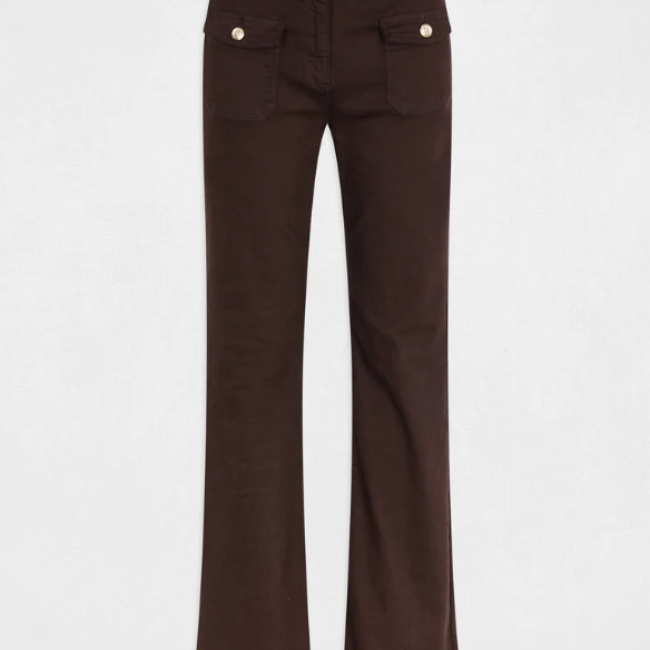 MORGAN - Pantalon bootcut marron foncé