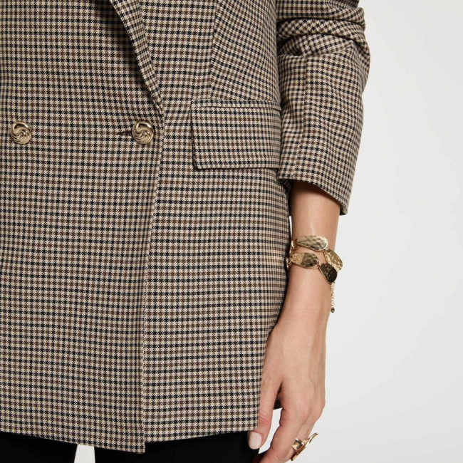 MORGAN - Blazer droit col tailleur marron