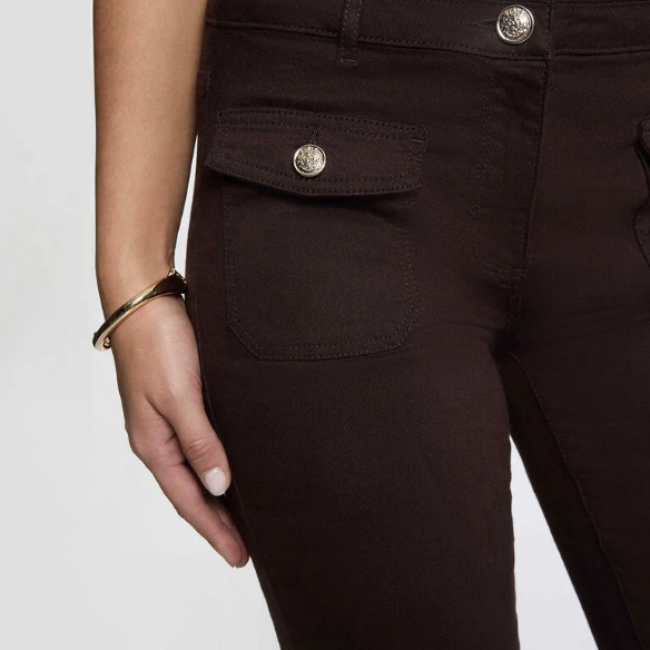MORGAN - Pantalon bootcut marron foncé