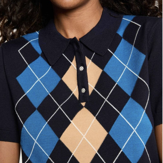 MORGAN - Pull col polo bleu marine