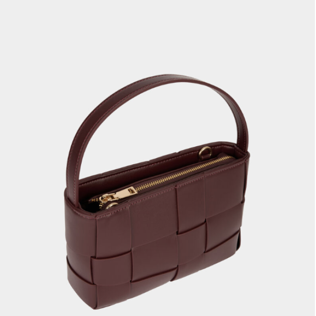 MORGAN - Sac tressé similicuir bordeaux