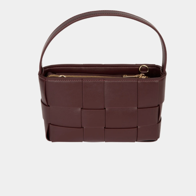MORGAN - Sac tressé similicuir bordeaux