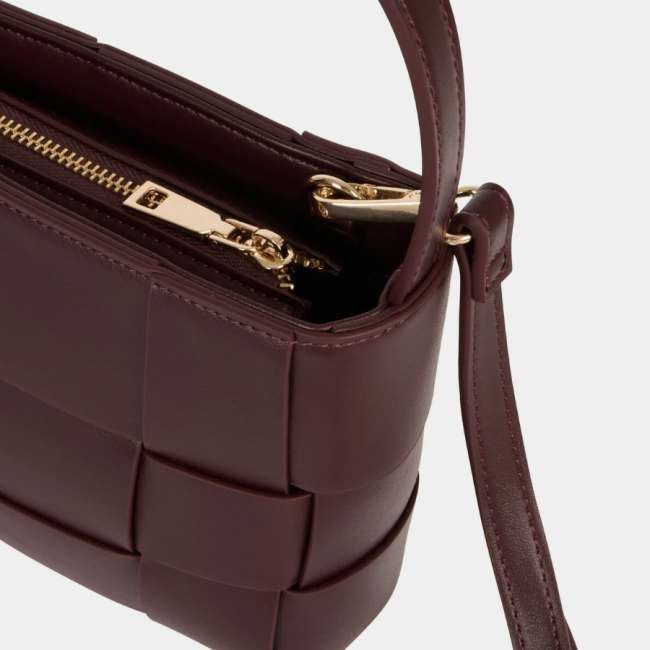 MORGAN - Sac tressé similicuir bordeaux