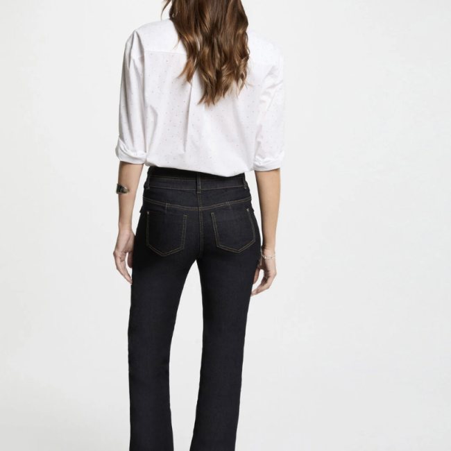 MORGAN - Jean bootcut poches à bouton denim bleu 