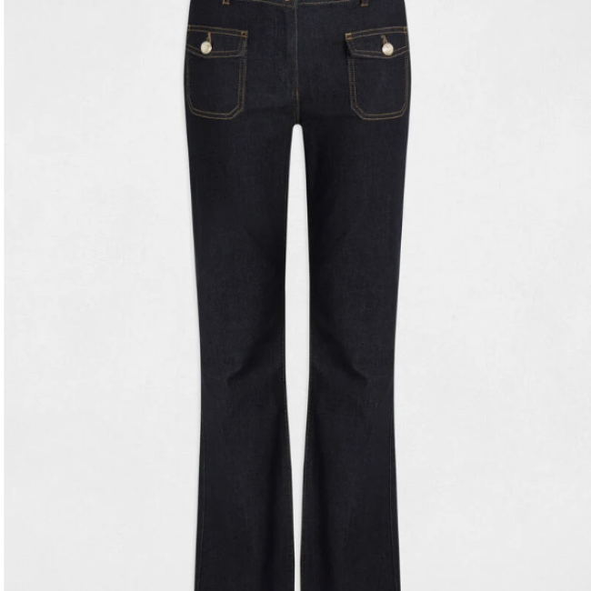 MORGAN - Jean bootcut poches à bouton denim bleu 