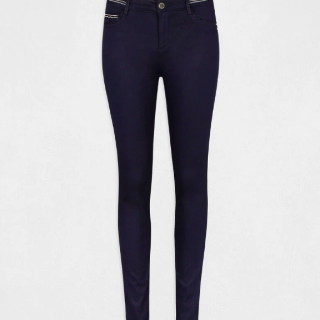 MORGAN - Pantalon slim enduit bleu 