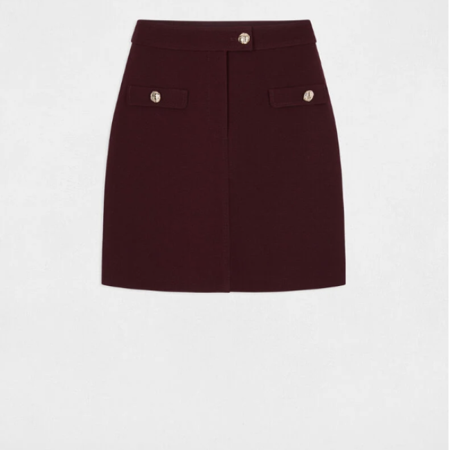 MORGAN - Jupe taille haute prune 