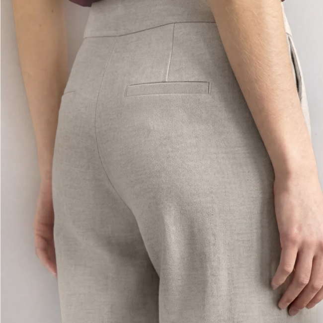 STREET ONE - Pantalon large taille haute beige 