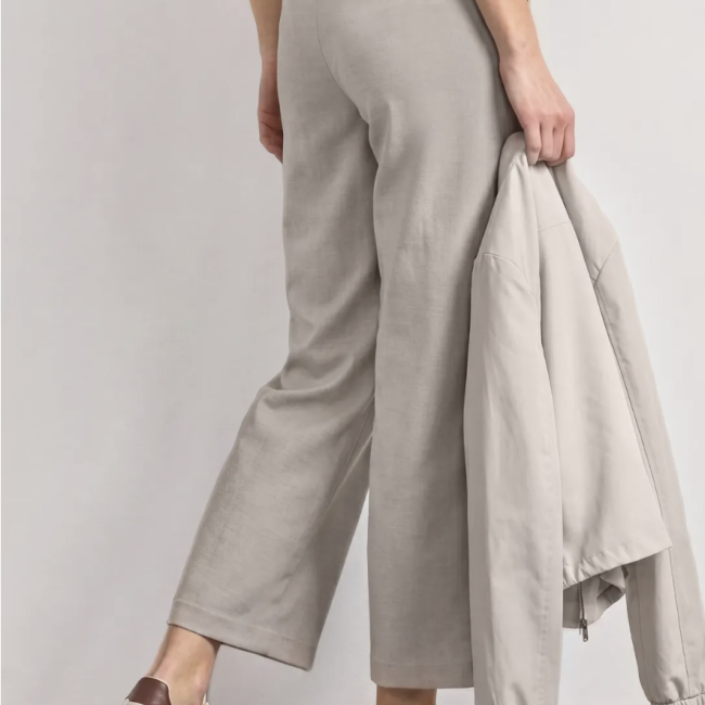STREET ONE - Pantalon large taille haute beige 