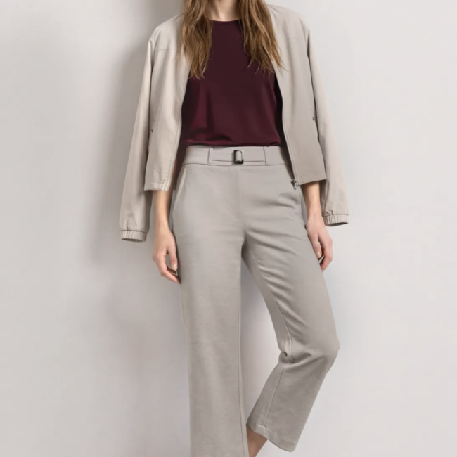 STREET ONE - Pantalon large taille haute beige 