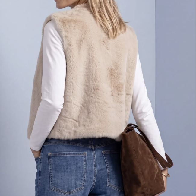 STREET ONE - Gilet en fausse fourrure avec fermeture éclair et poches