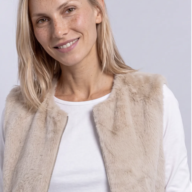 STREET ONE - Gilet en fausse fourrure avec fermeture éclair et poches