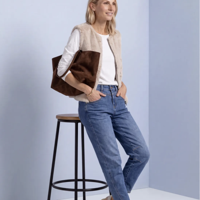STREET ONE - Gilet en fausse fourrure avec fermeture éclair et poches