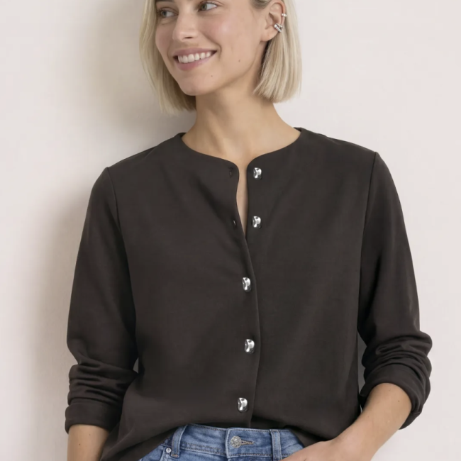 STREETONE - Veste en maille à boutons décoratifs