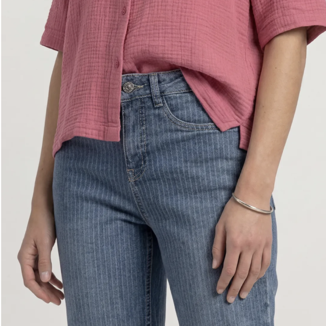 STREETONE - Jean taille haute à rayures