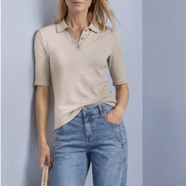 STREETONE - Polo en maille à motif côtelé
