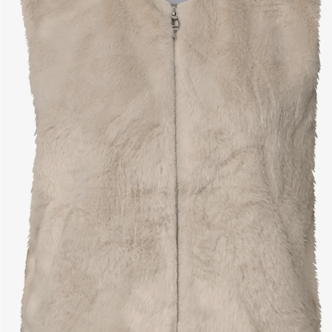 STREETONE - Gilet en fausse fourrure avec fermeture éclair et poches