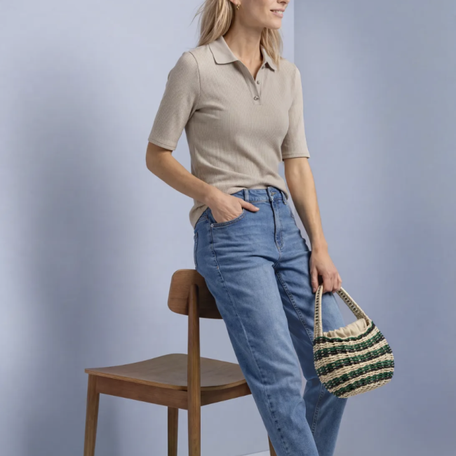 STREETONE - Polo en maille à motif côtelé